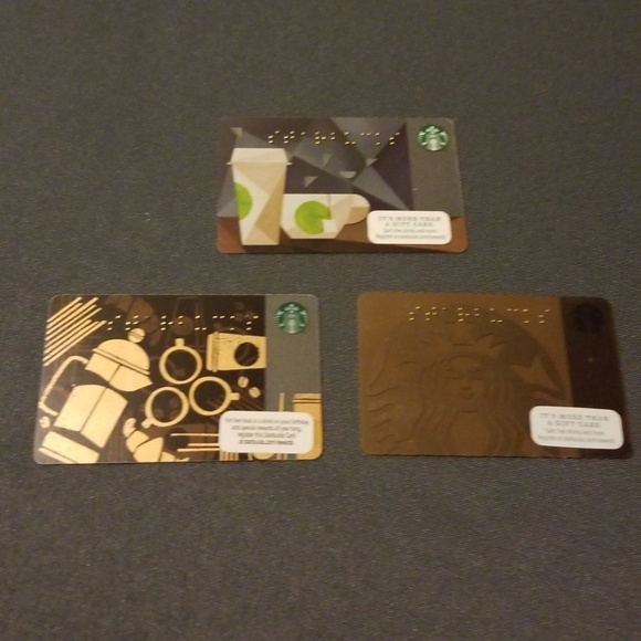 Starbucks Other Starbucks Braille Lot Of 3 Value Gift Cards Poshmark